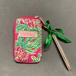 Lilly Pulitzer Pineapple Print Tech Case Wristlet Wallet Pink Green